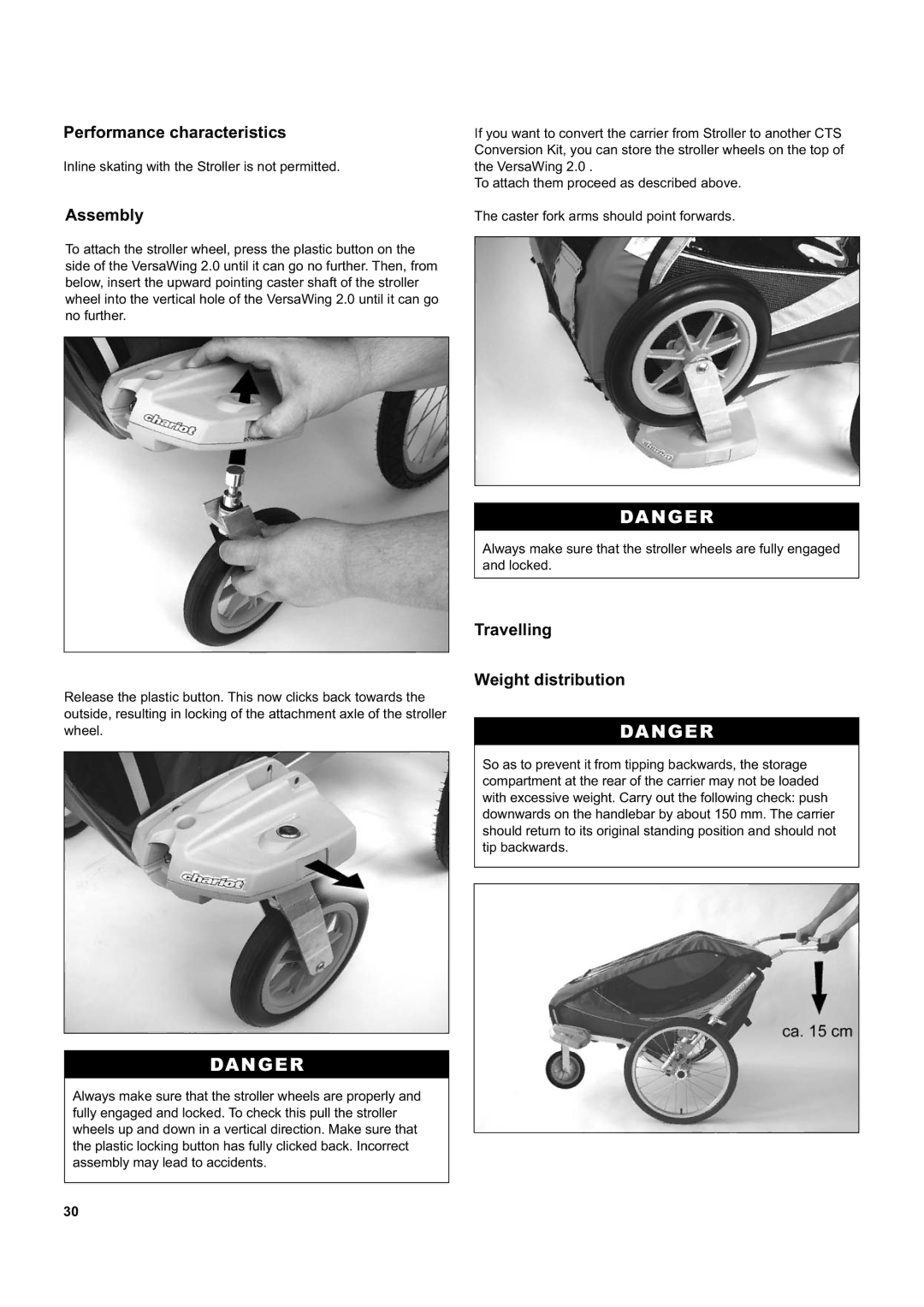 Chariot Carriers Captain XL, Corsaire XL manual Performance characteristics, Assembly 