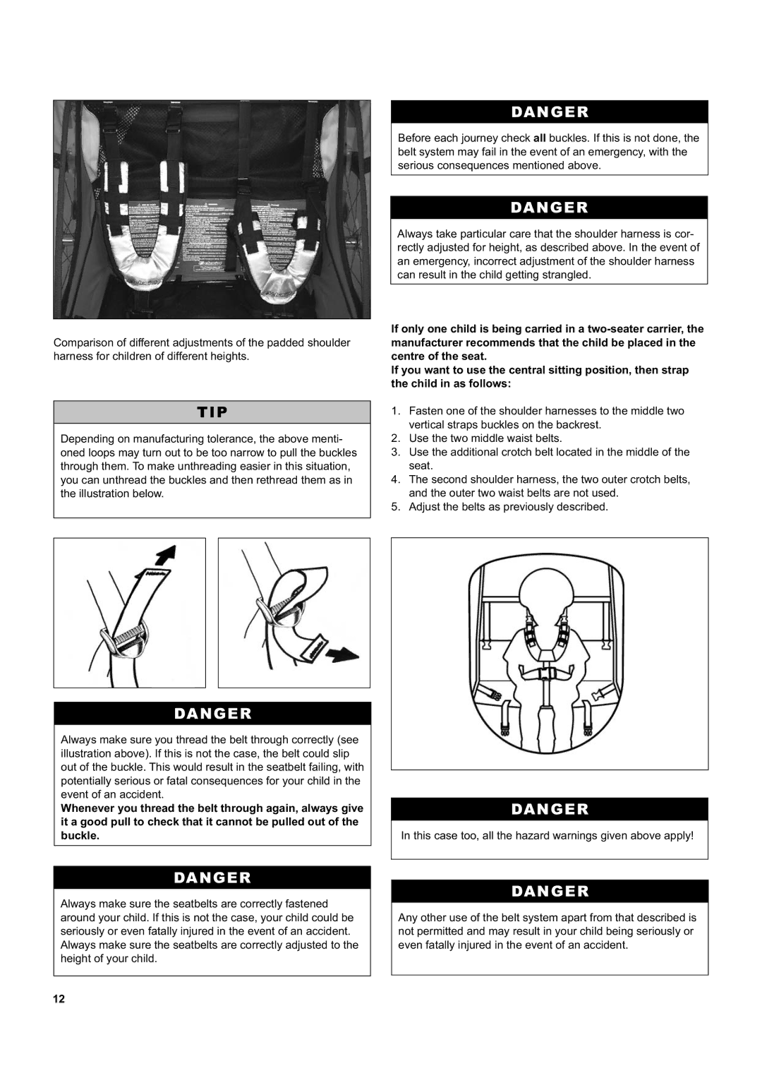 Chariot Carriers CX 1, CX 2 manual Tip 