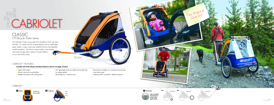 Chariot Carriers FSC manual CTS Bicycle Trailer Series, Cabriolettm Features 