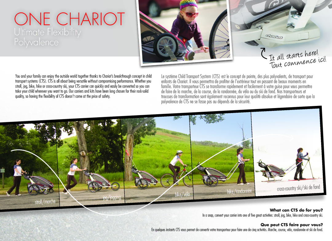 Chariot Carriers Merci manual Ultimate Flexibility Polyvalence 