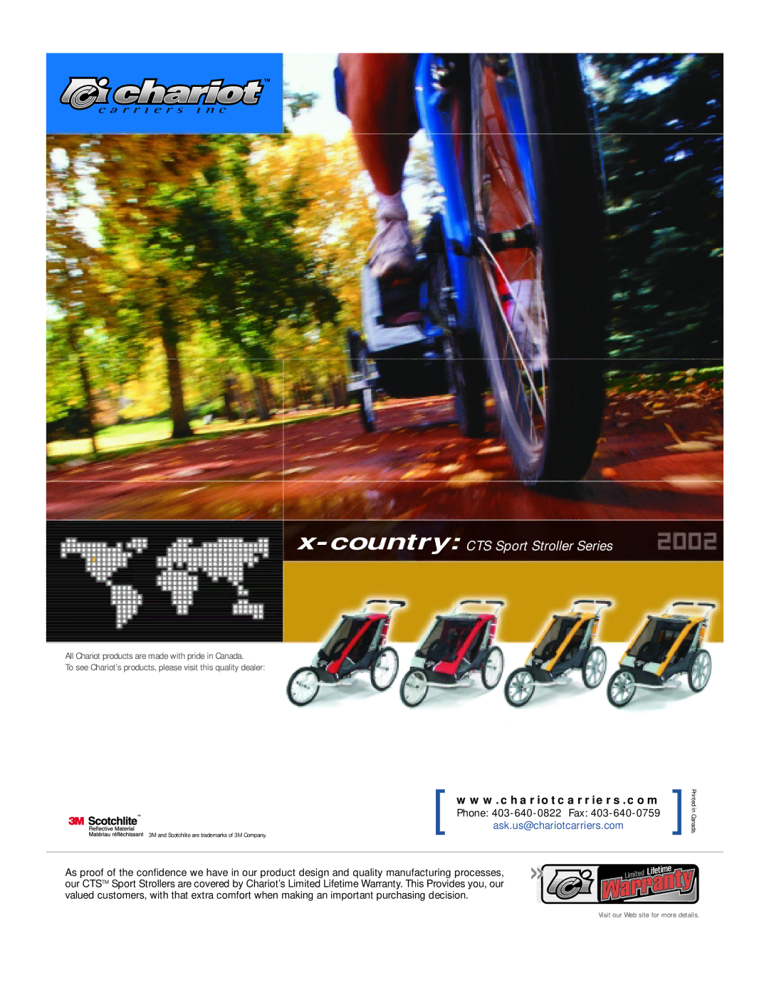 Chariot Carriers Stroller manual Ask.us@chariotcarriers.com 