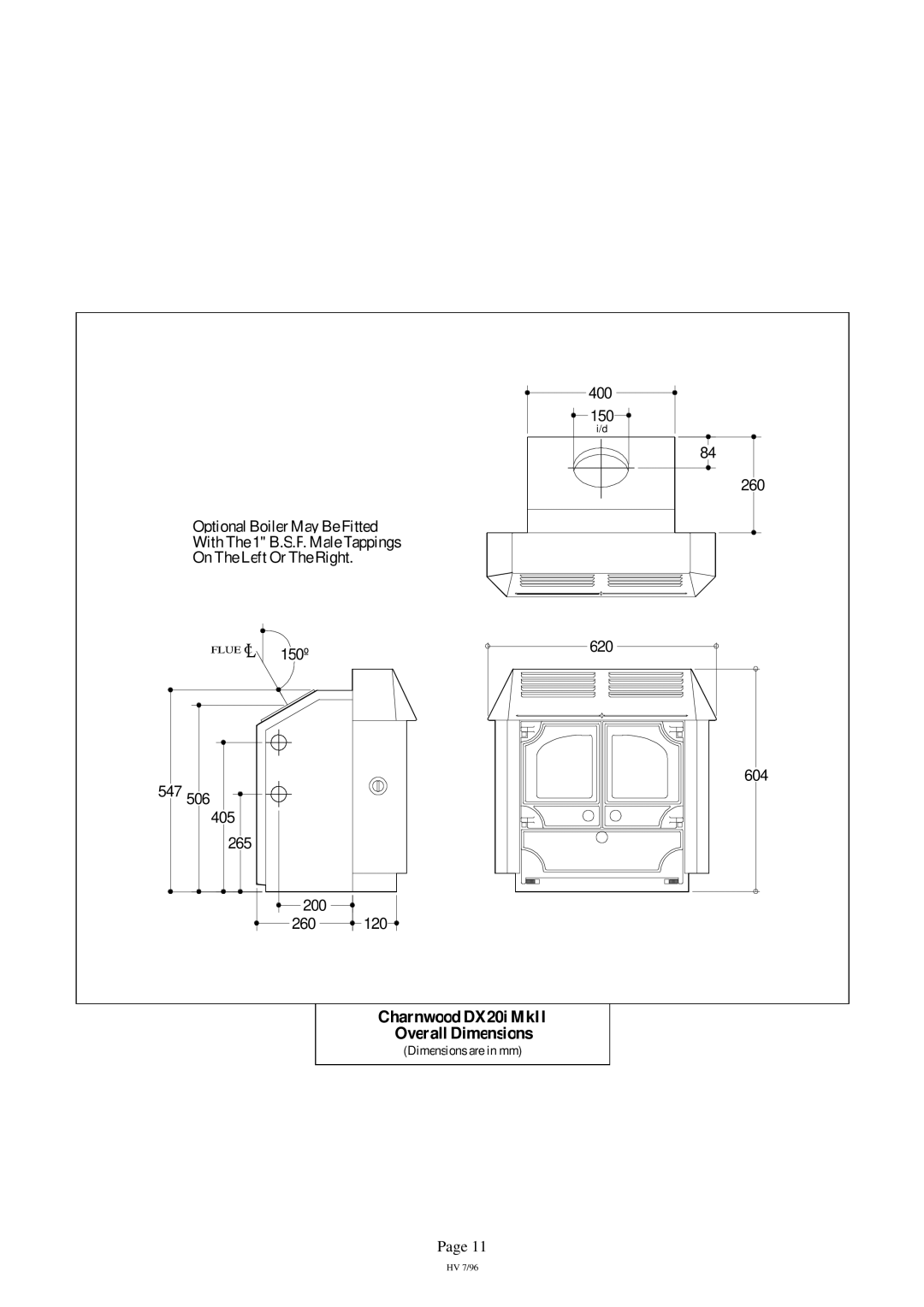 Charnwood installation instructions Charnwood DX20i MkII Overall Dimensions 