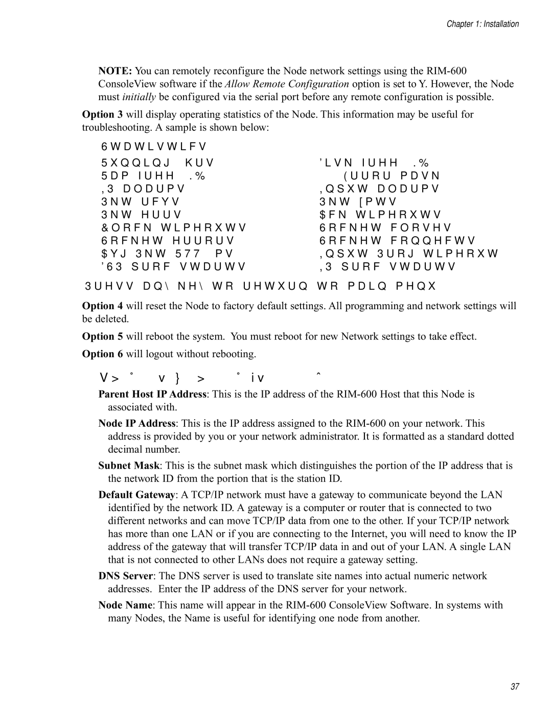 Chatsworth Products RIM-600 user manual Local Configuration Definitions 