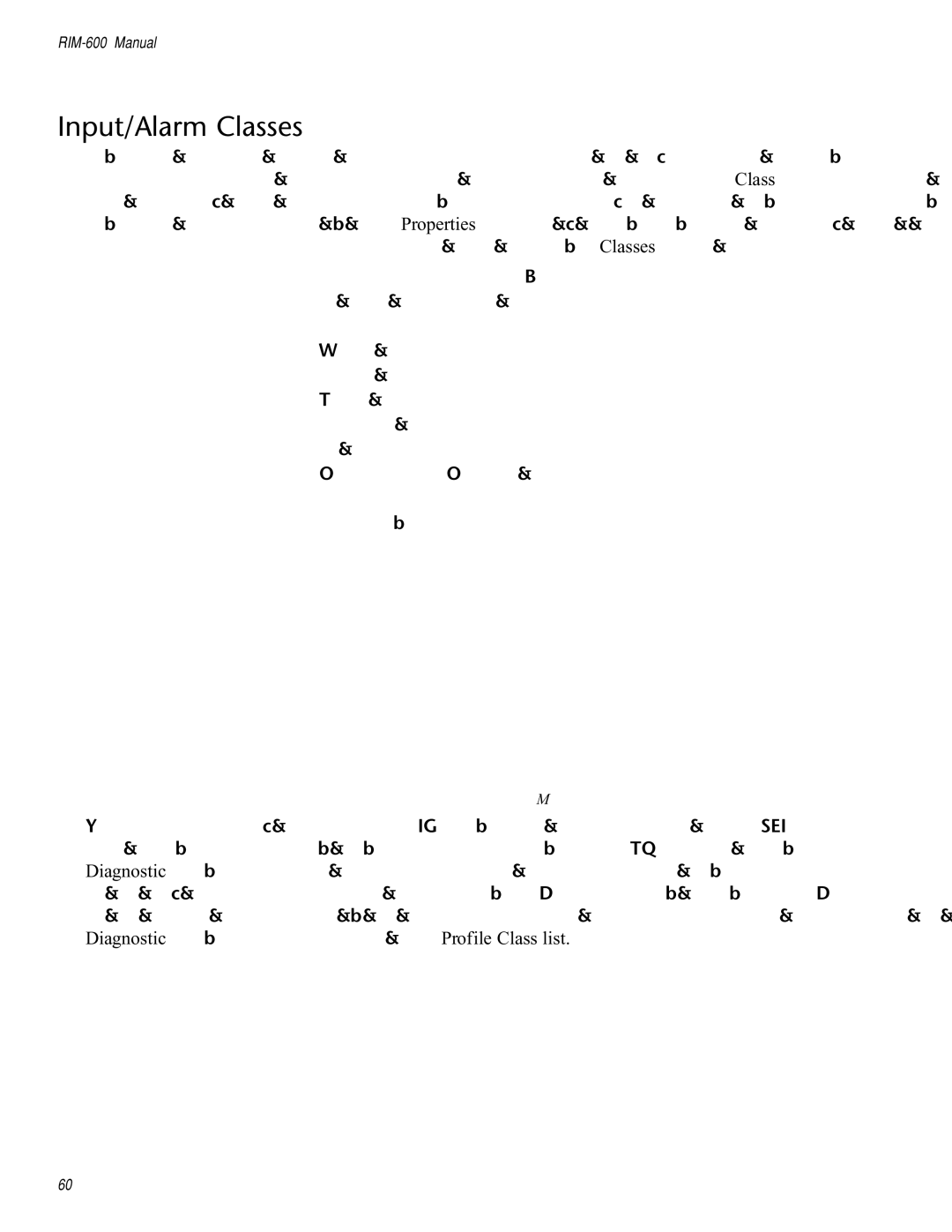 Chatsworth Products RIM-600 user manual Input/Alarm Classes, Setup Classes 