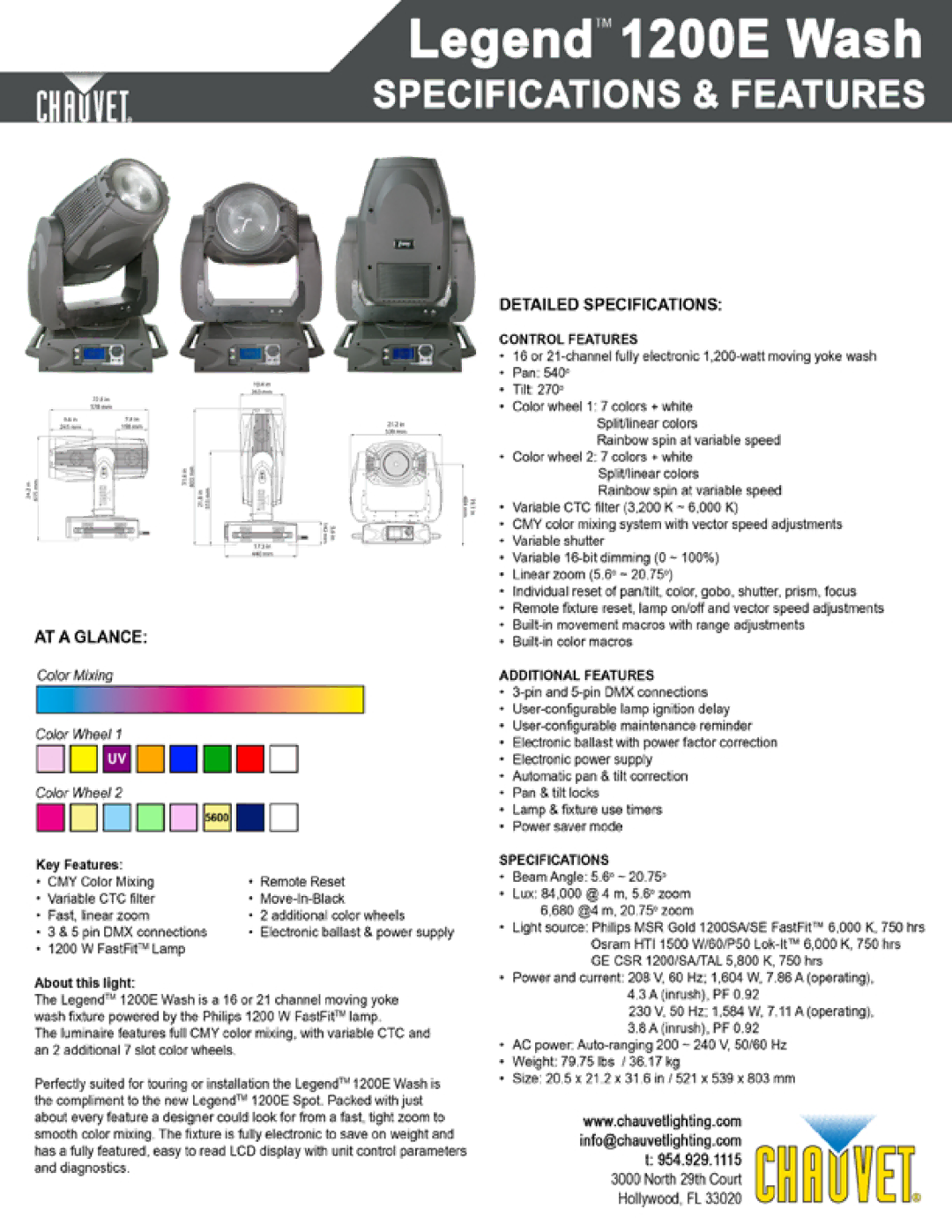 Chauvet 1200E manual 