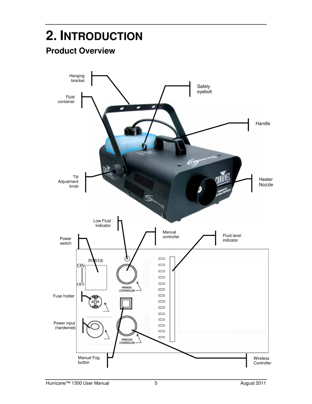 Chauvet 1300 user manual Introduction, Product Overview 