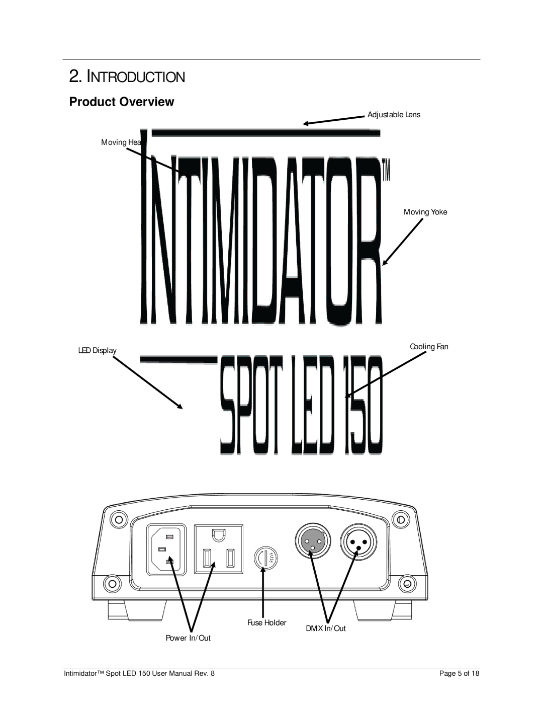 Chauvet 150 user manual Introduction, Product Overview 