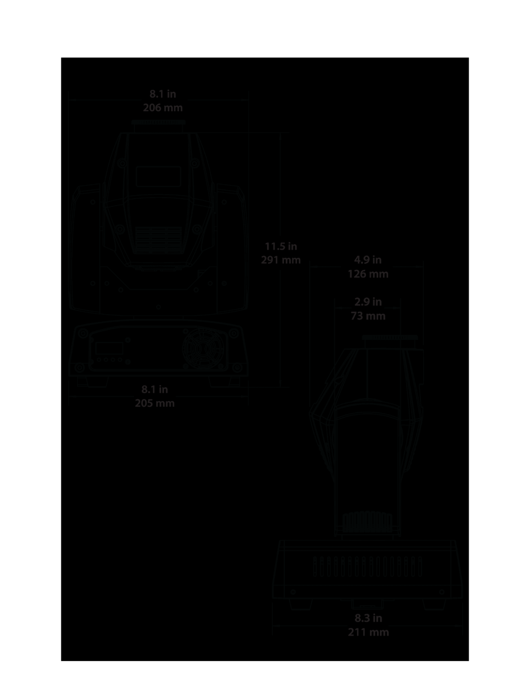 Chauvet 150 user manual Product Dimensions, Page 6 of 