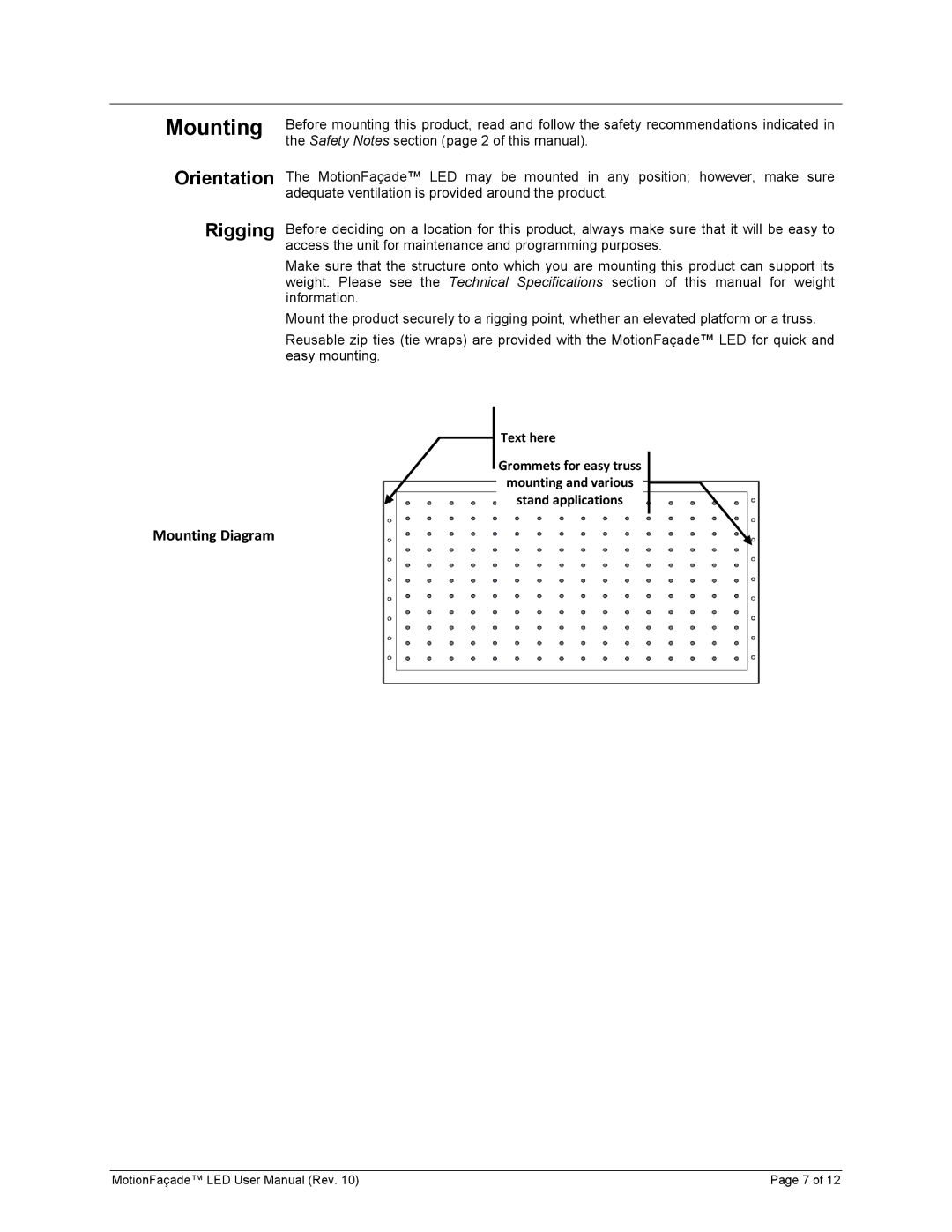 Chauvet 15090394 user manual Mounting, Orientation Rigging 