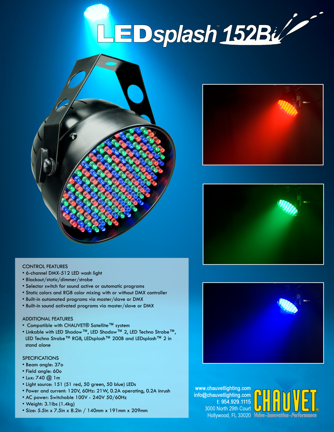 Chauvet user manual LEDsplash 152B 