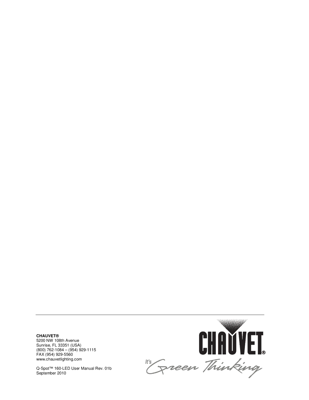 Chauvet 160-LED user manual Chauvet 