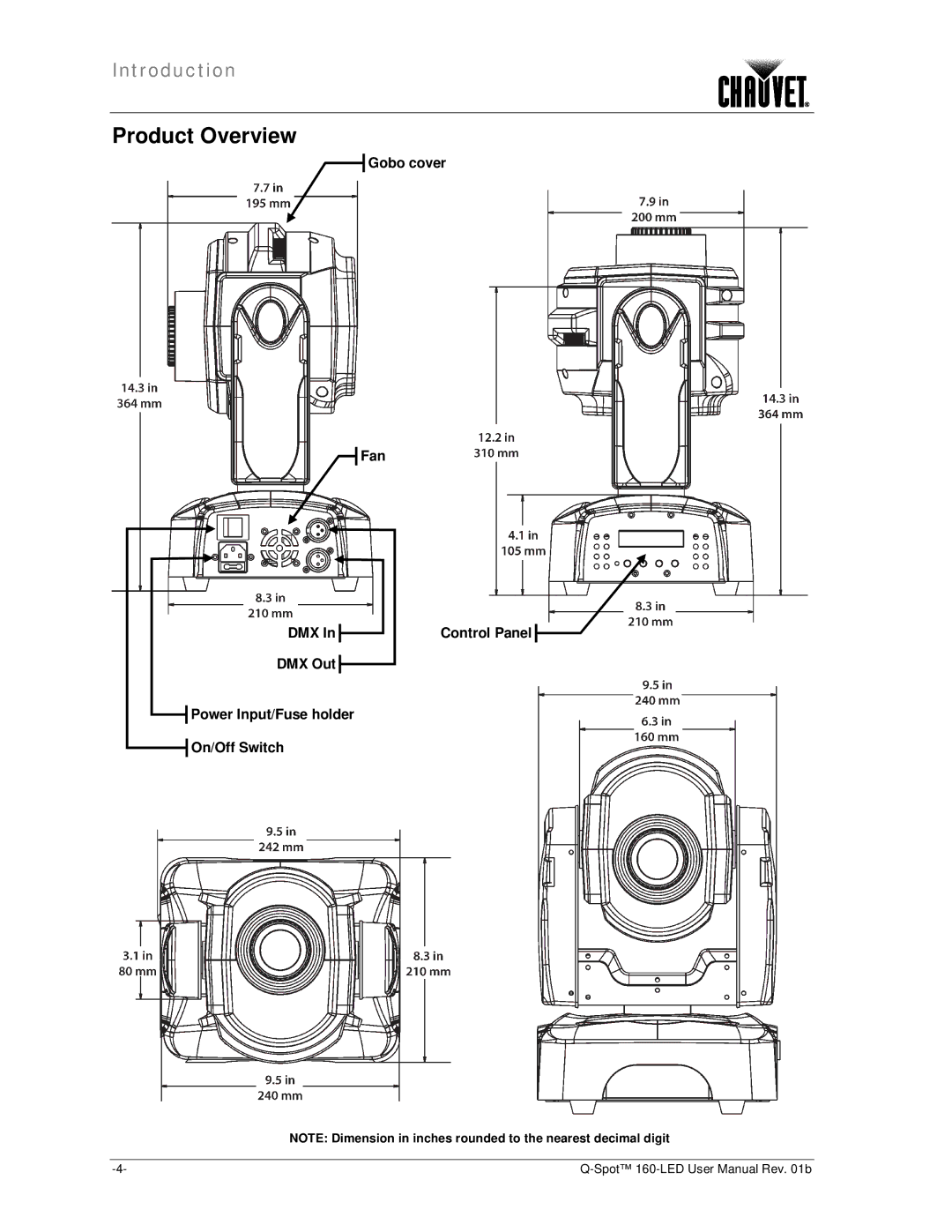 Chauvet 160-LED user manual Product Overview 