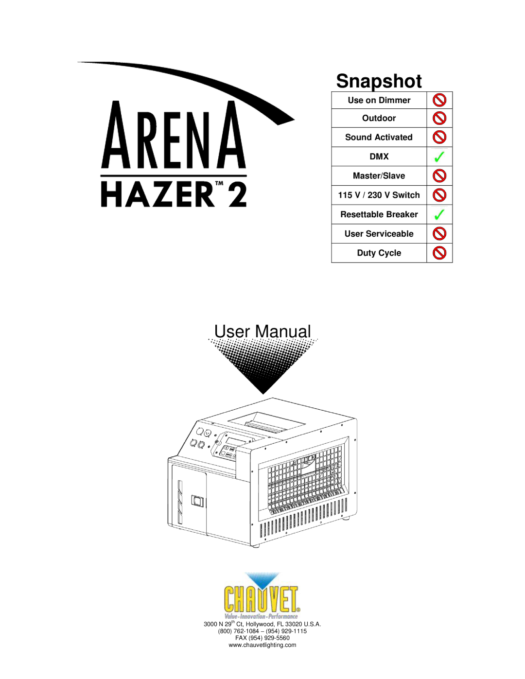 Chauvet 2 user manual Snapshot 