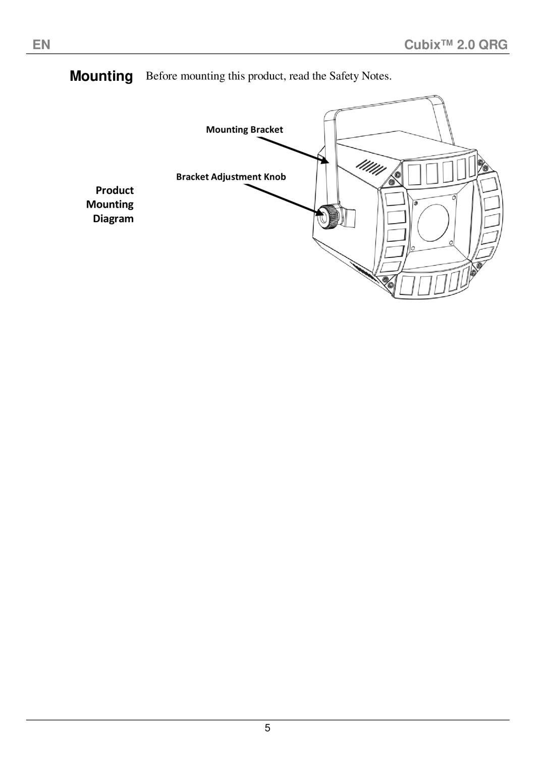 Chauvet 2 manual Product Mounting Diagram 