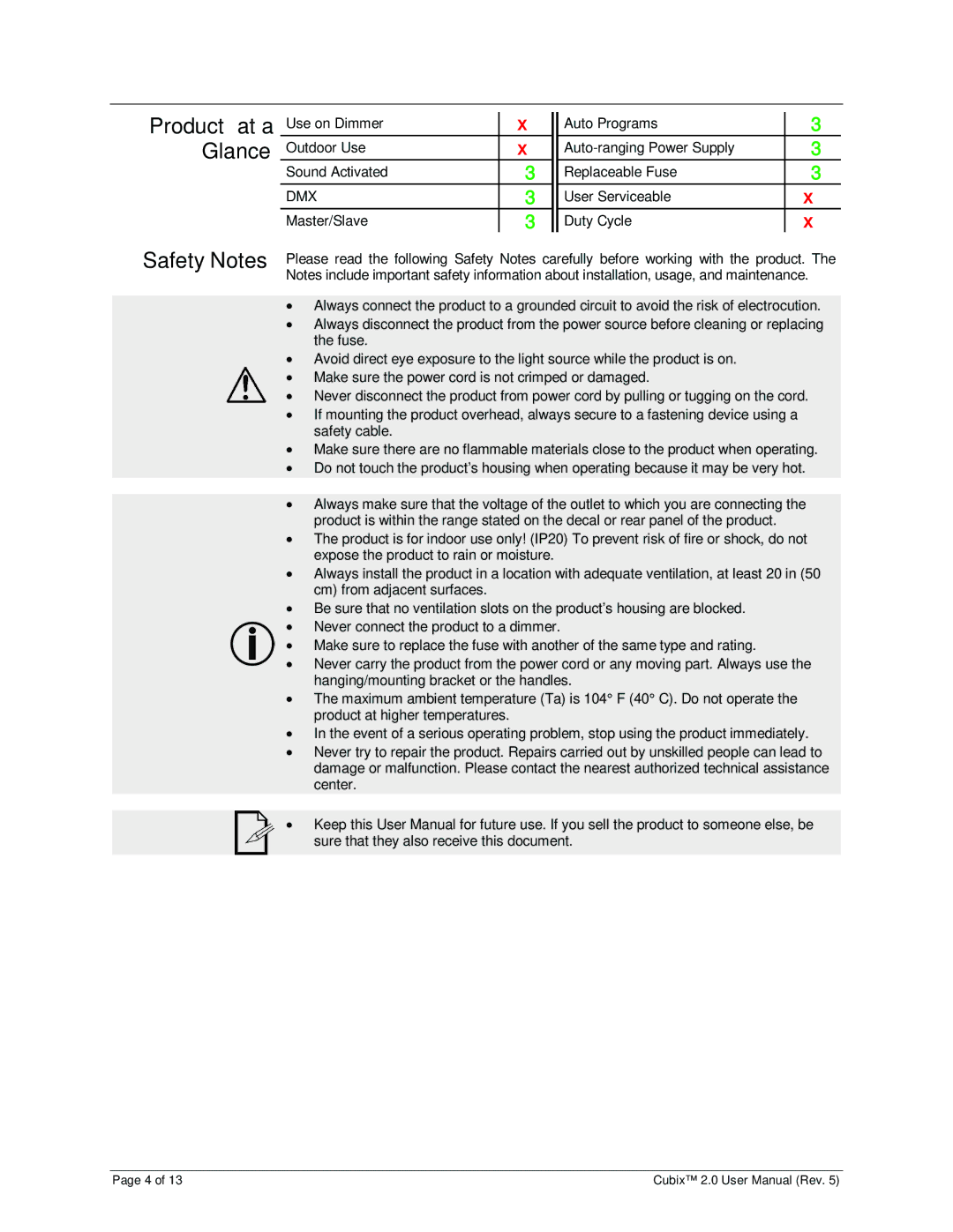 Chauvet 2 user manual Product at a Glance, Dmx 