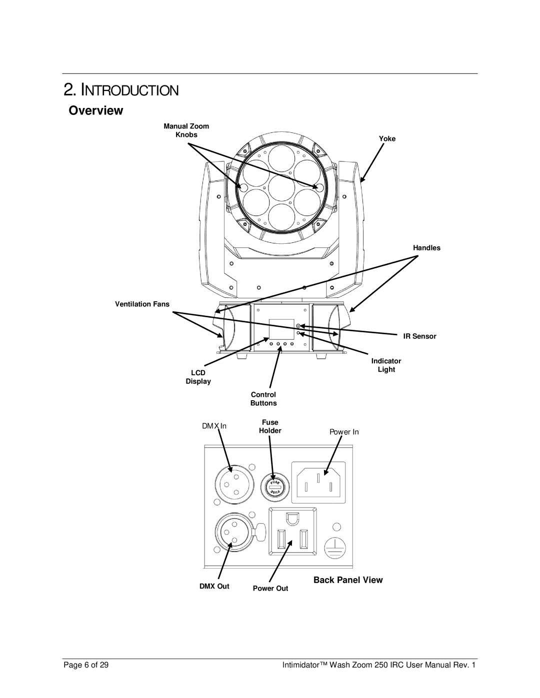 Chauvet 250irc user manual Introduction, Overview 