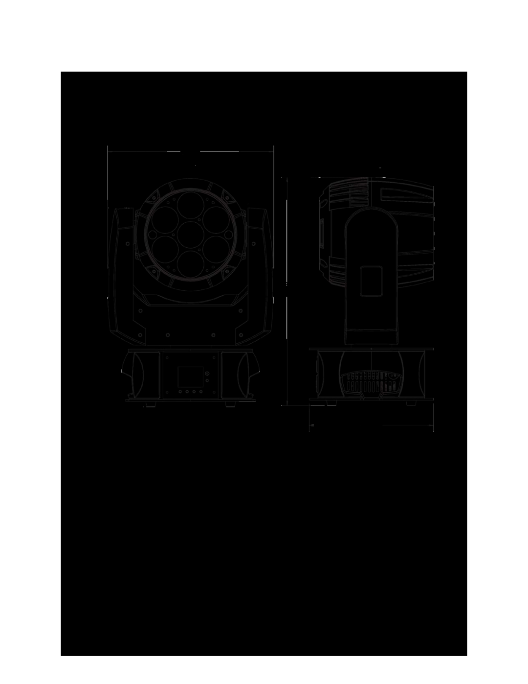 Chauvet 250irc user manual Dimensions, 9.4 in 240 mm 13 in 330 mm 7.1 in 180 mm 