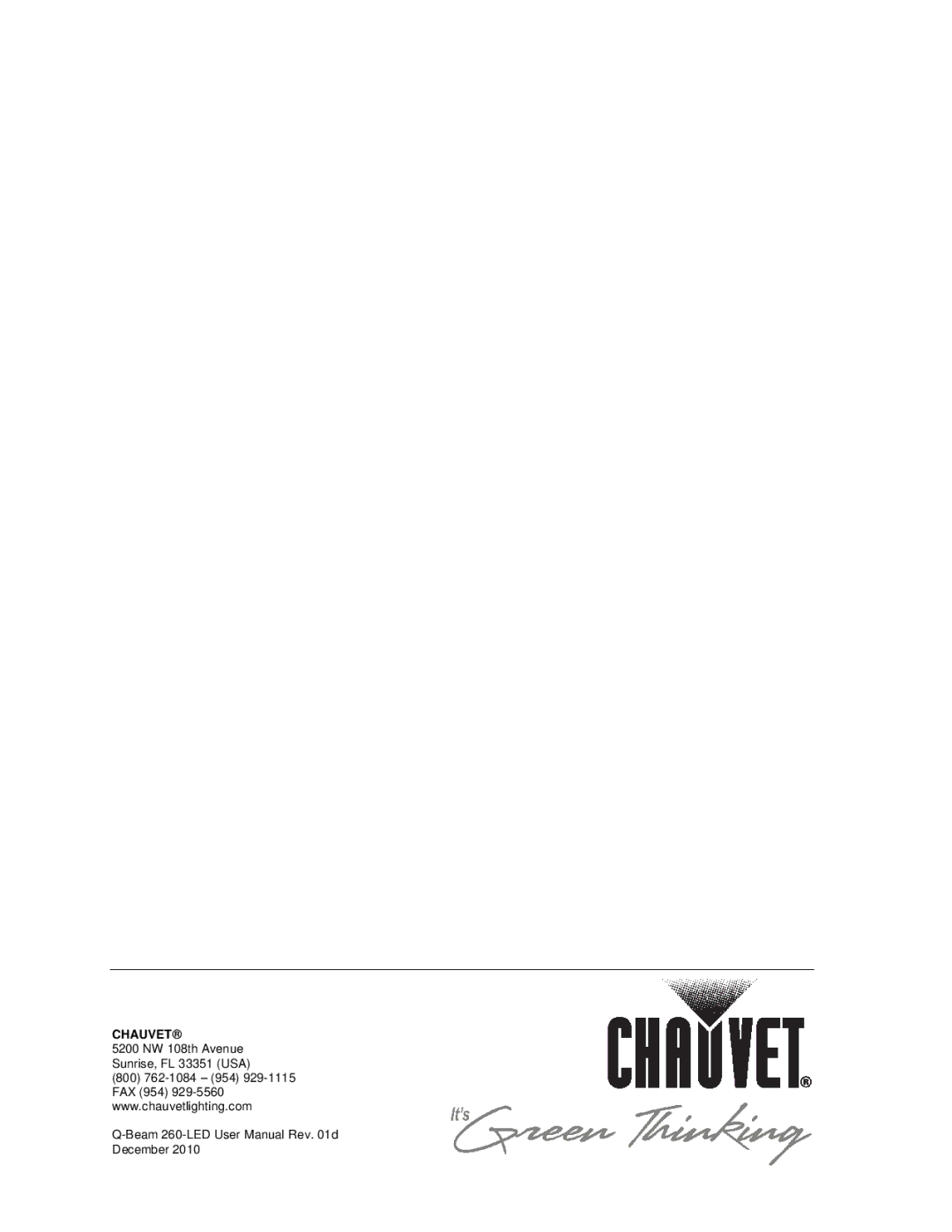 Chauvet 260 LED user manual Chauvet 