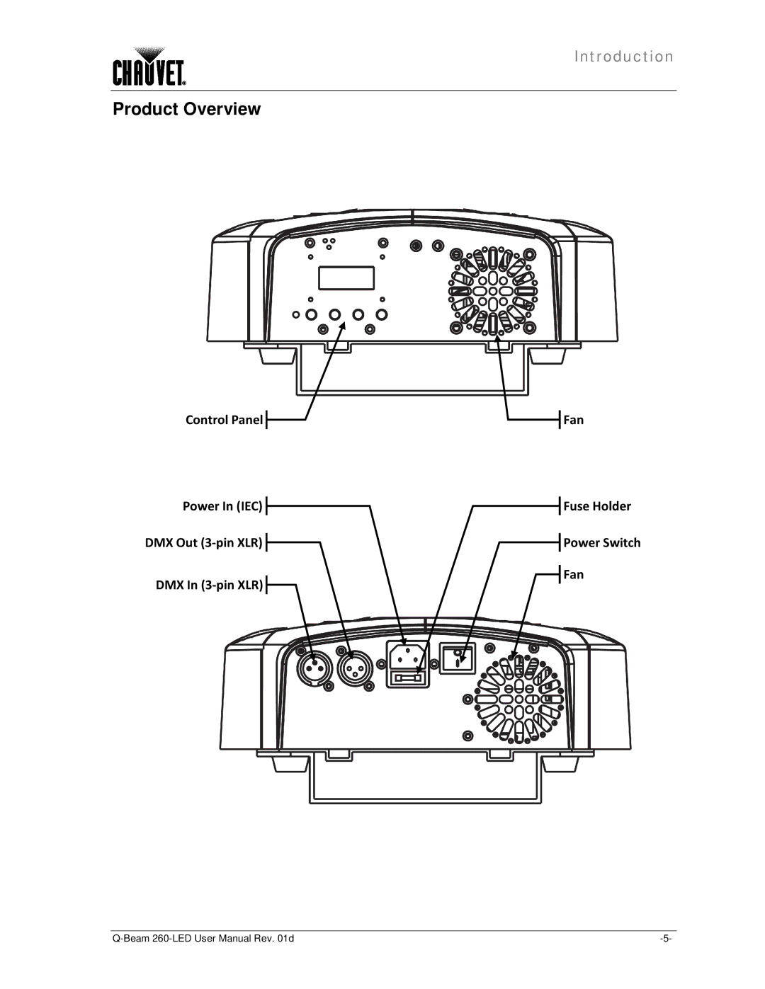 Chauvet 260 LED user manual Product Overview 