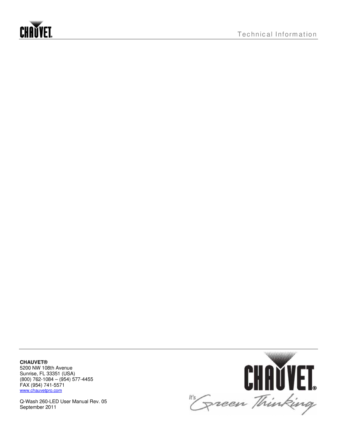 Chauvet 260-LED user manual Chauvet 