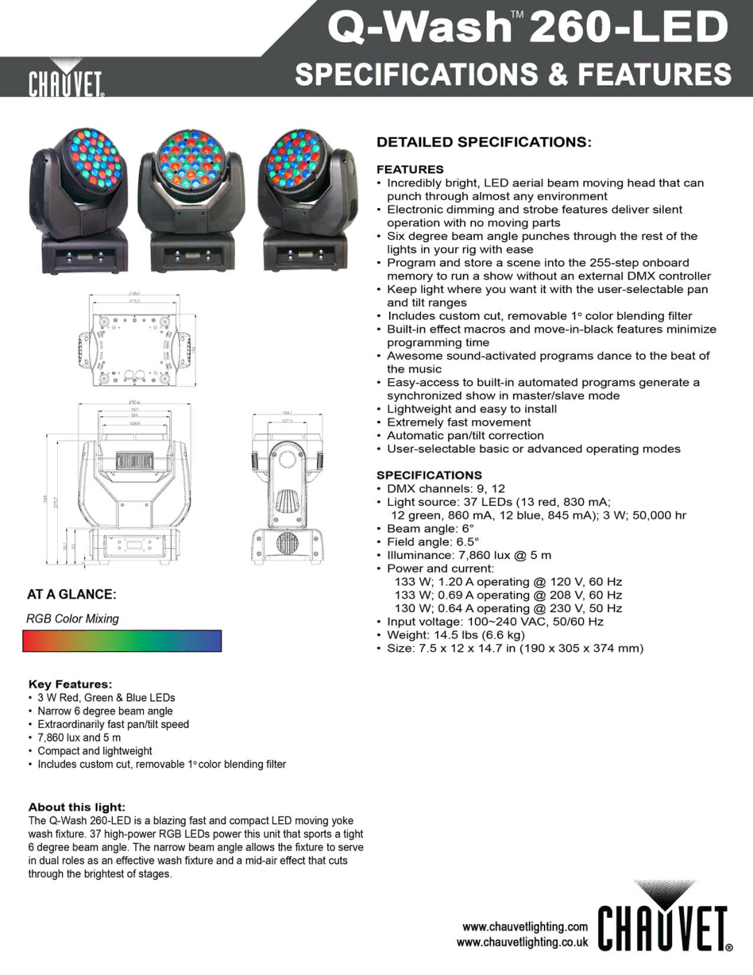 Chauvet 260-LED manual 