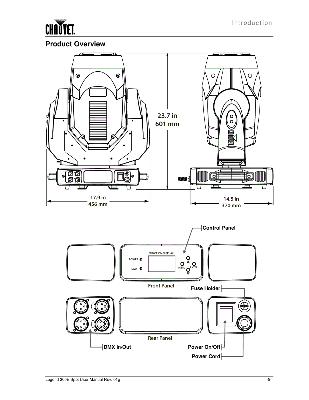 Chauvet 300E user manual Product Overview 