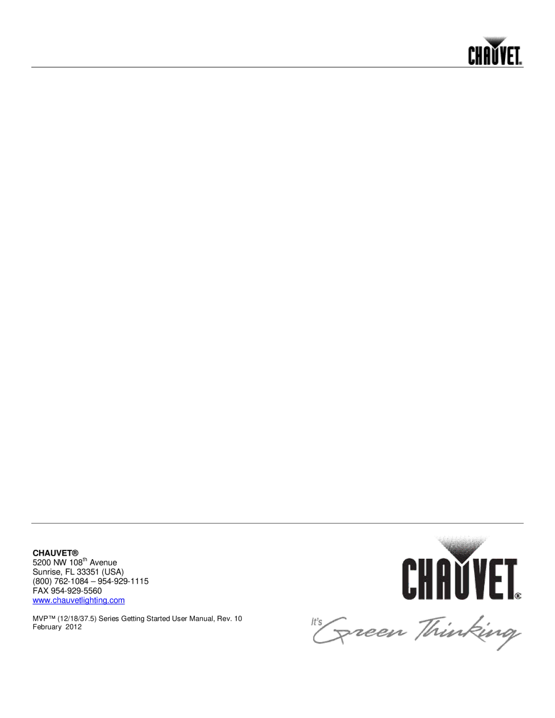 Chauvet 18, 37.5, 12 user manual Chauvet 