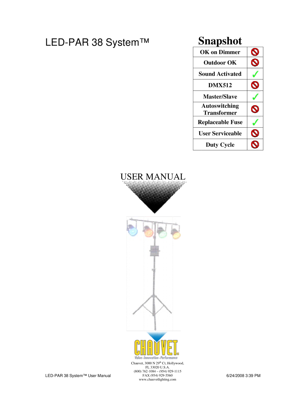 Chauvet 38 user manual Snapshot 