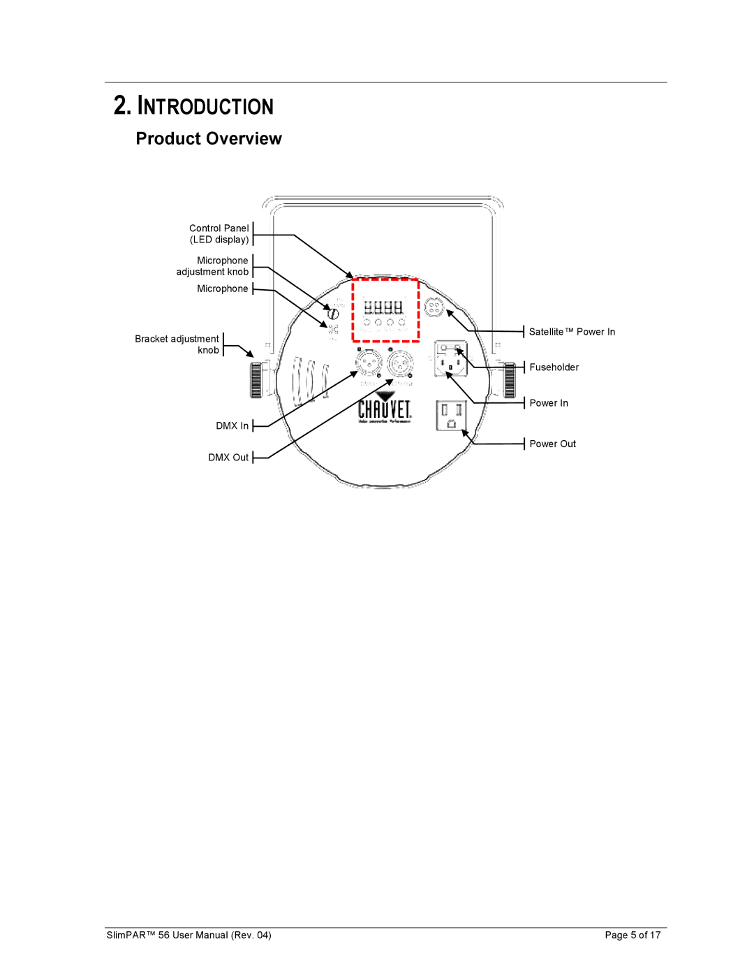 Chauvet 56 user manual Introduction, Product Overview 