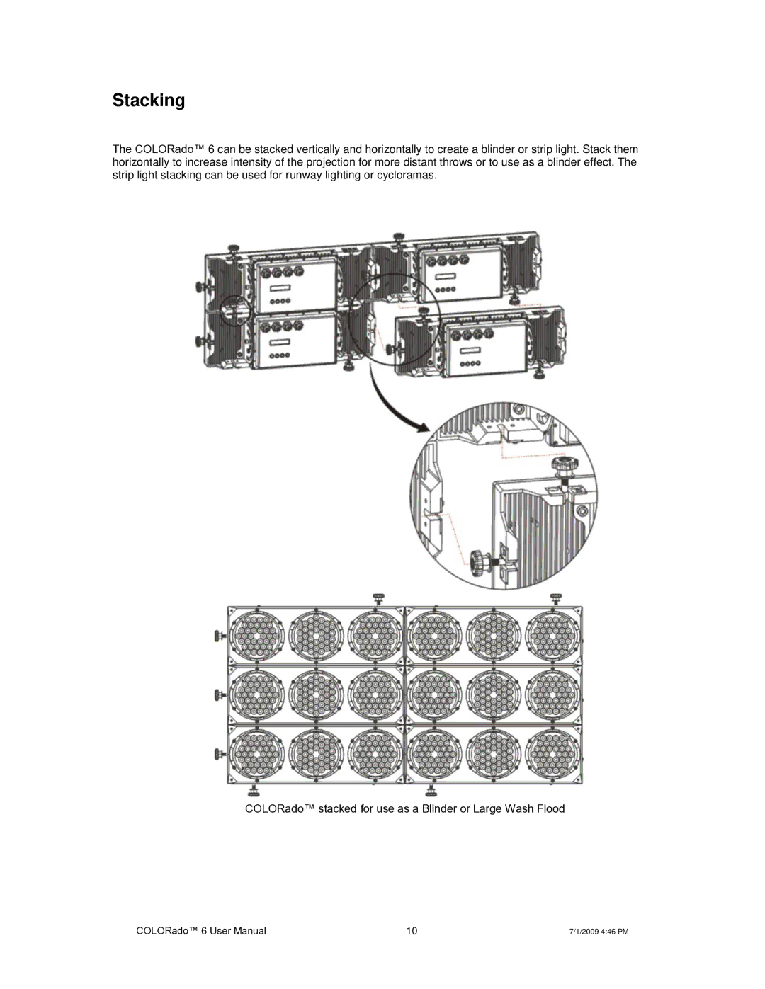 Chauvet 6 user manual Stacking 