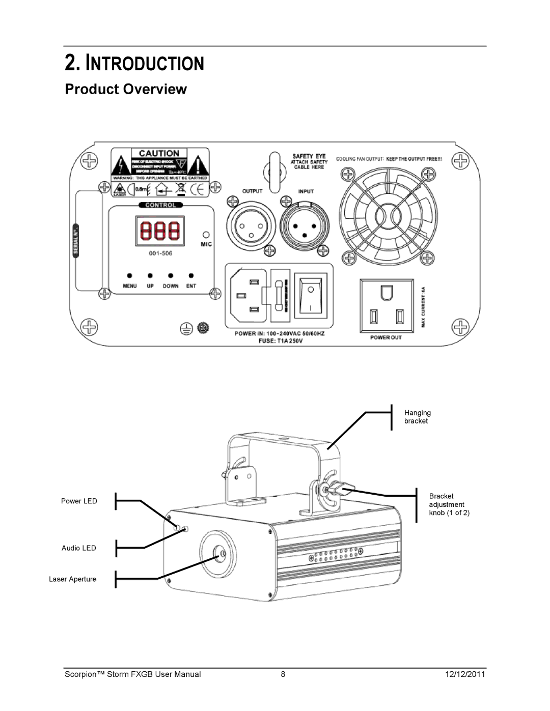 Chauvet 60825-1:2007 manual Introduction, Product Overview 