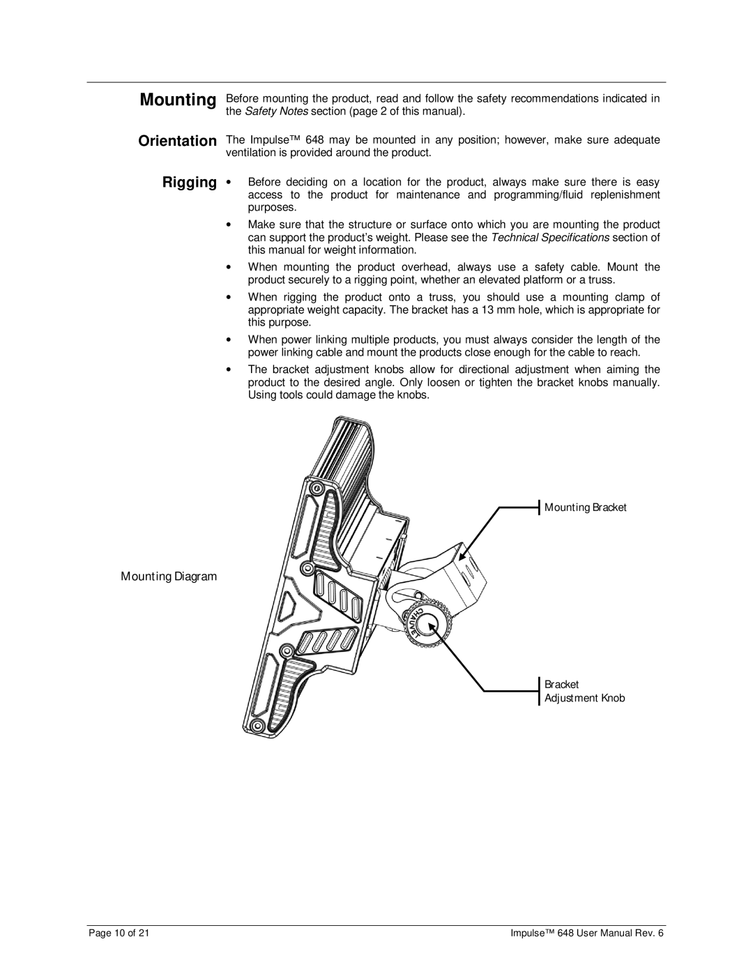 Chauvet 648 user manual Mounting Diagram 