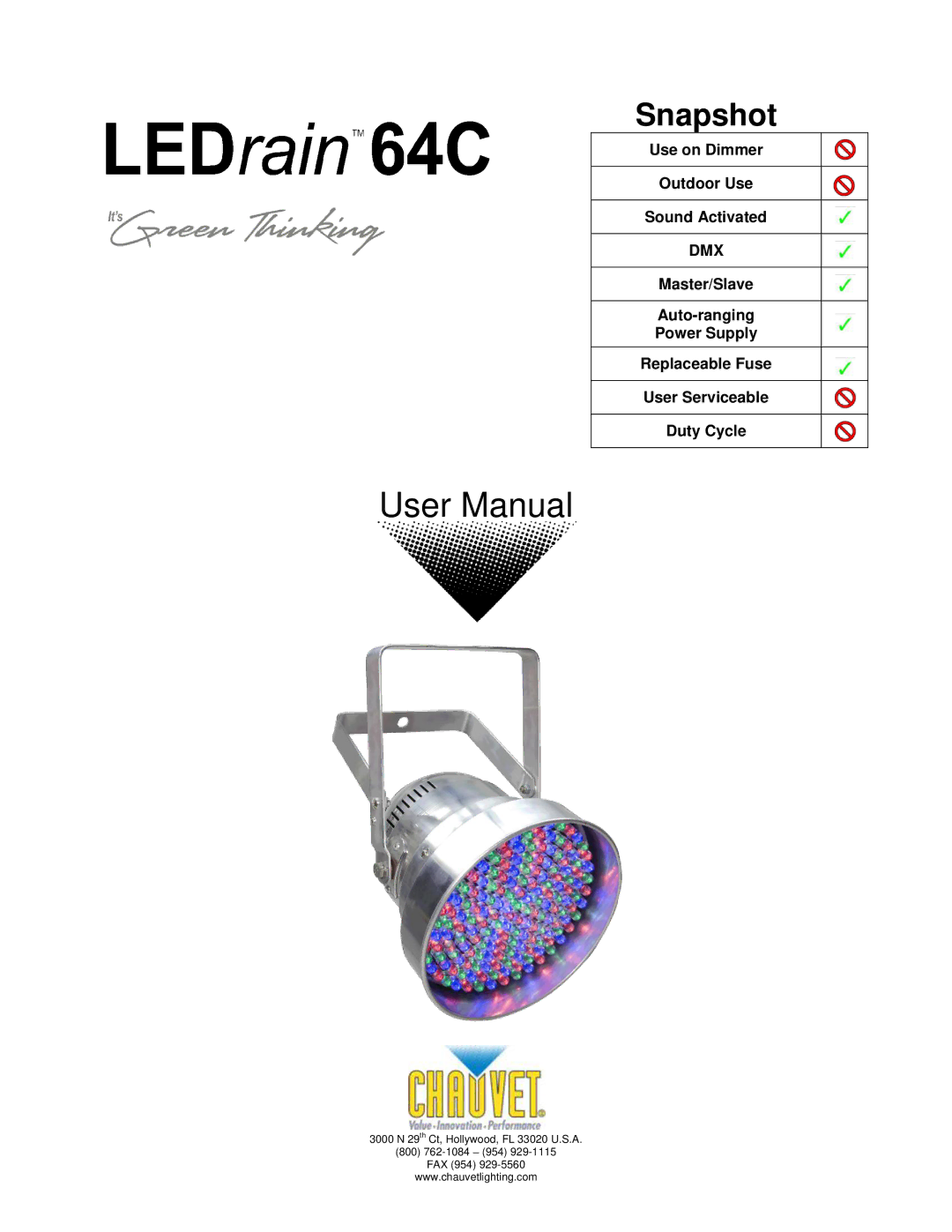 Chauvet 64C user manual Snapshot 