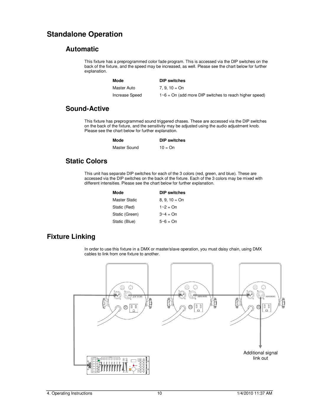 Chauvet 86B user manual Standalone Operation, Automatic 