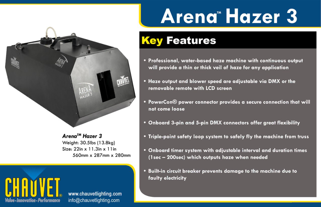 Chauvet Arena Hazer 3 manual 