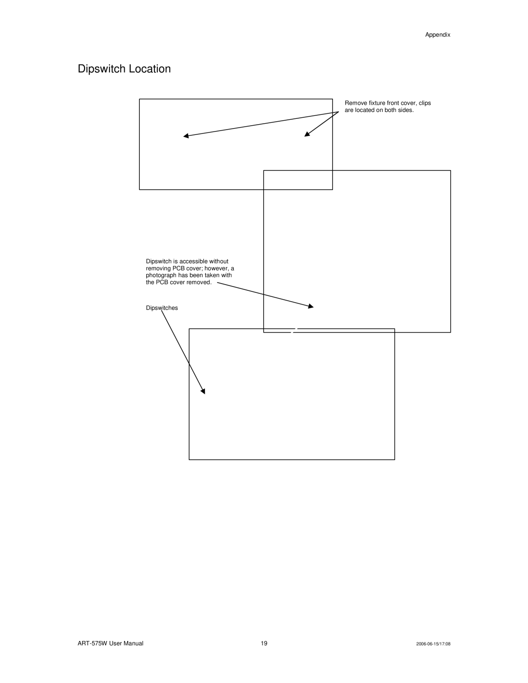 Chauvet ART-575W user manual Dipswitch Location 