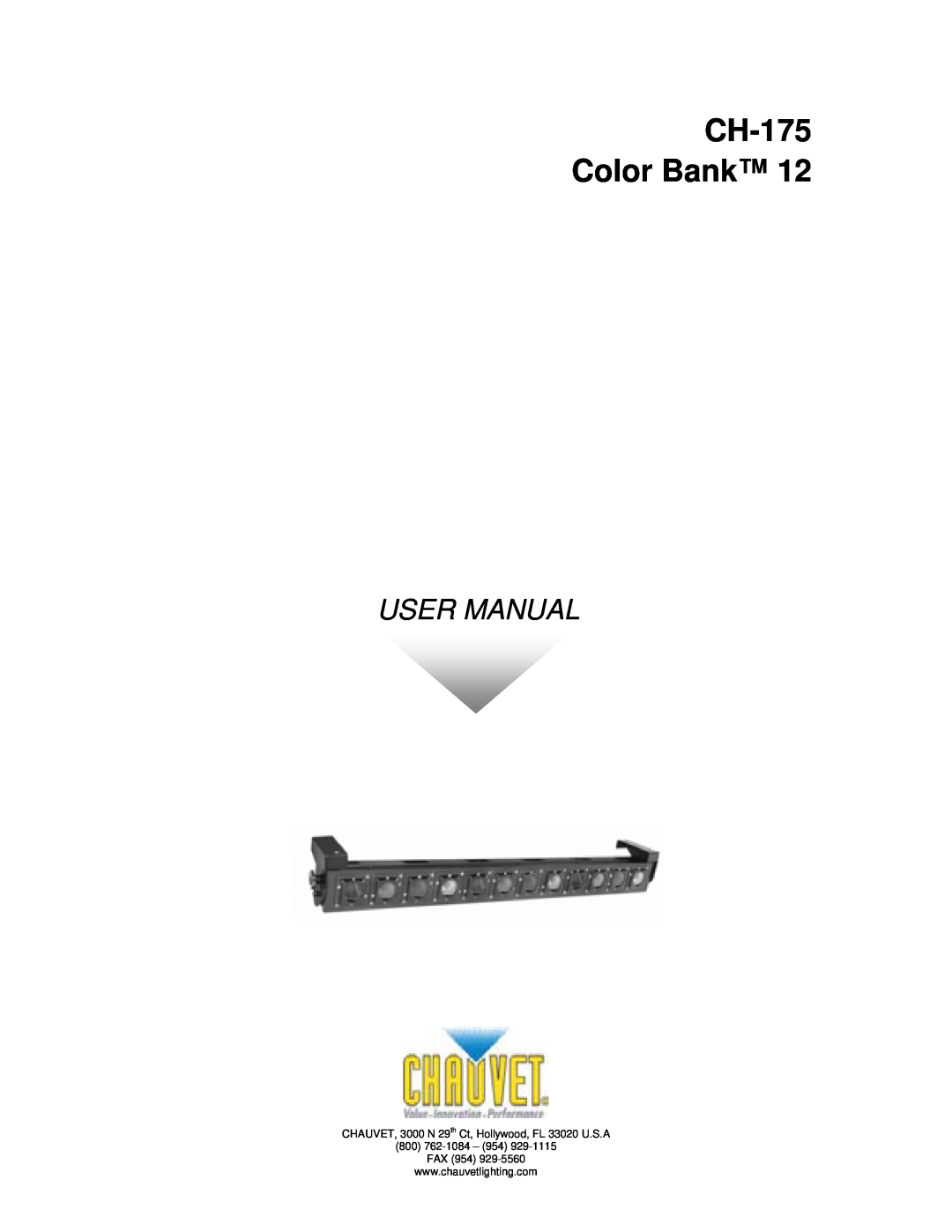 Chauvet user manual CH-175 Color Bank 