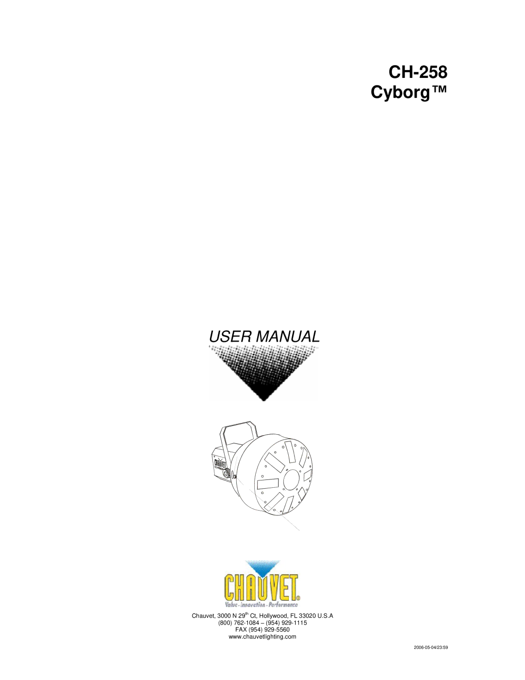 Chauvet Ch 258 user manual CH-258 Cyborg 