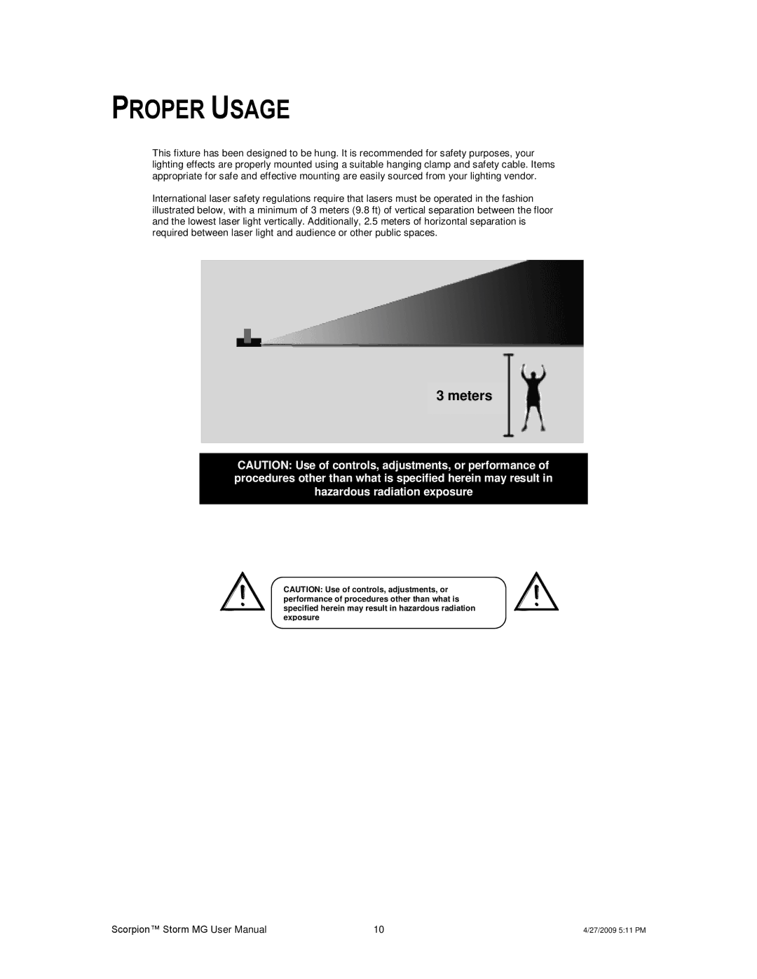 Chauvet CHAOVET user manual Proper Usage 