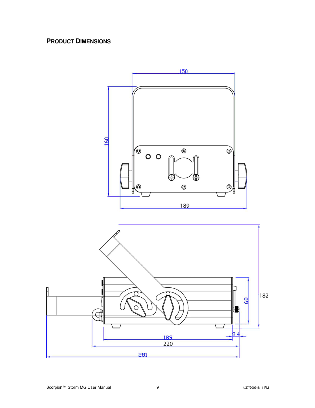 Chauvet CHAOVET user manual Product Dimensions 