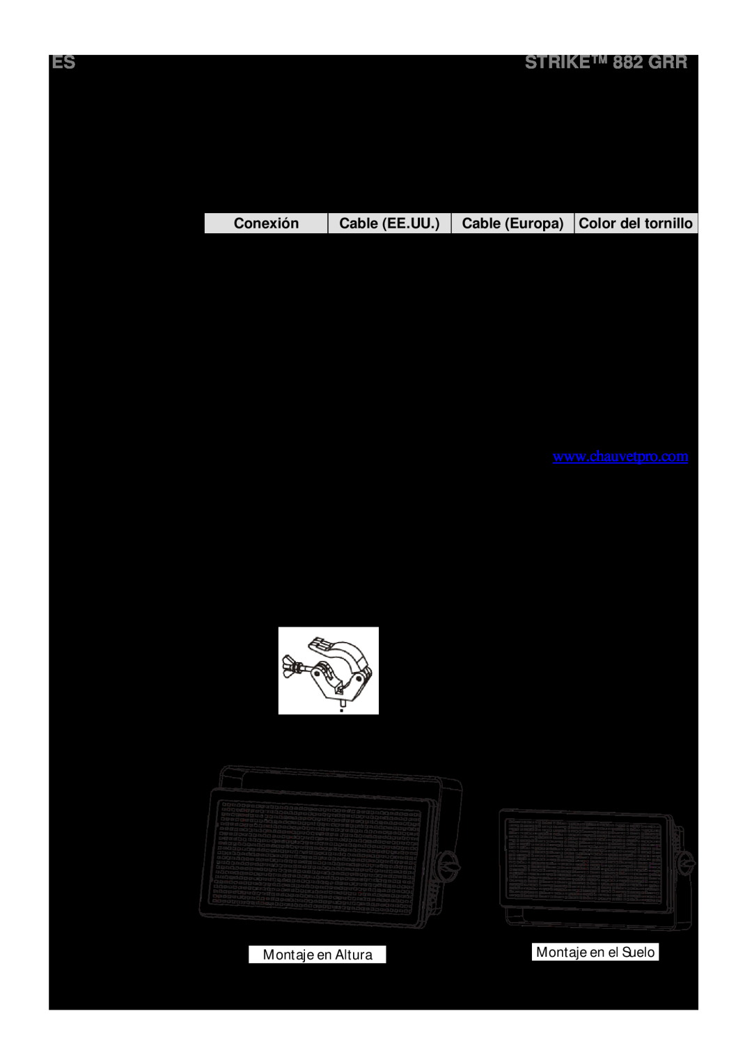 Chauvet CLP-15 manual Montaje, Enchufe CA, Sustitución del, Fusible, STRIKE 882 GRR 