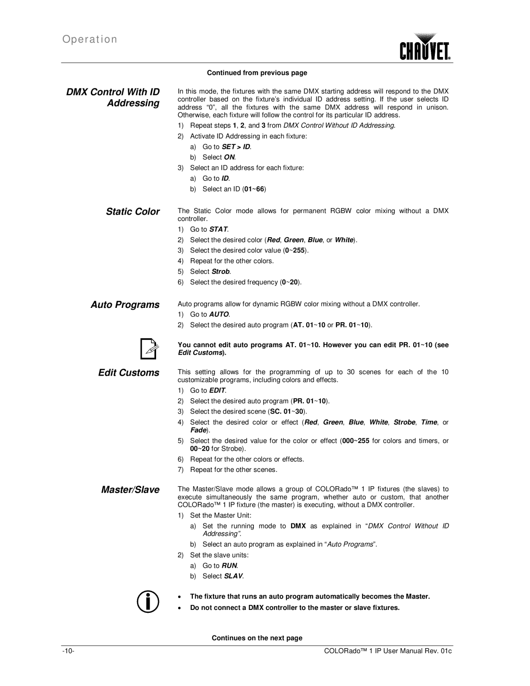 Chauvet color ado1ip user manual From previous 