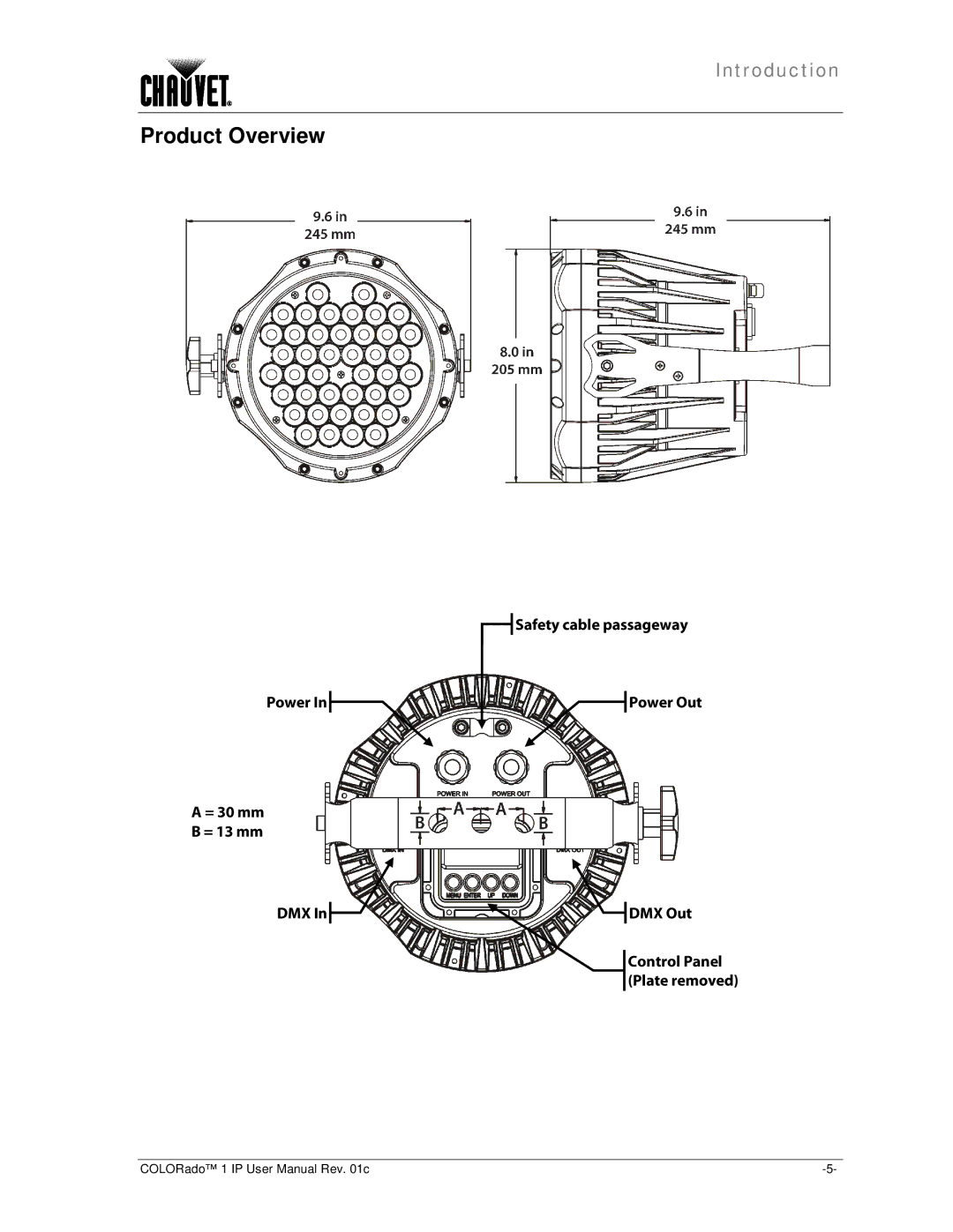 Chauvet color ado1ip user manual Product Overview 