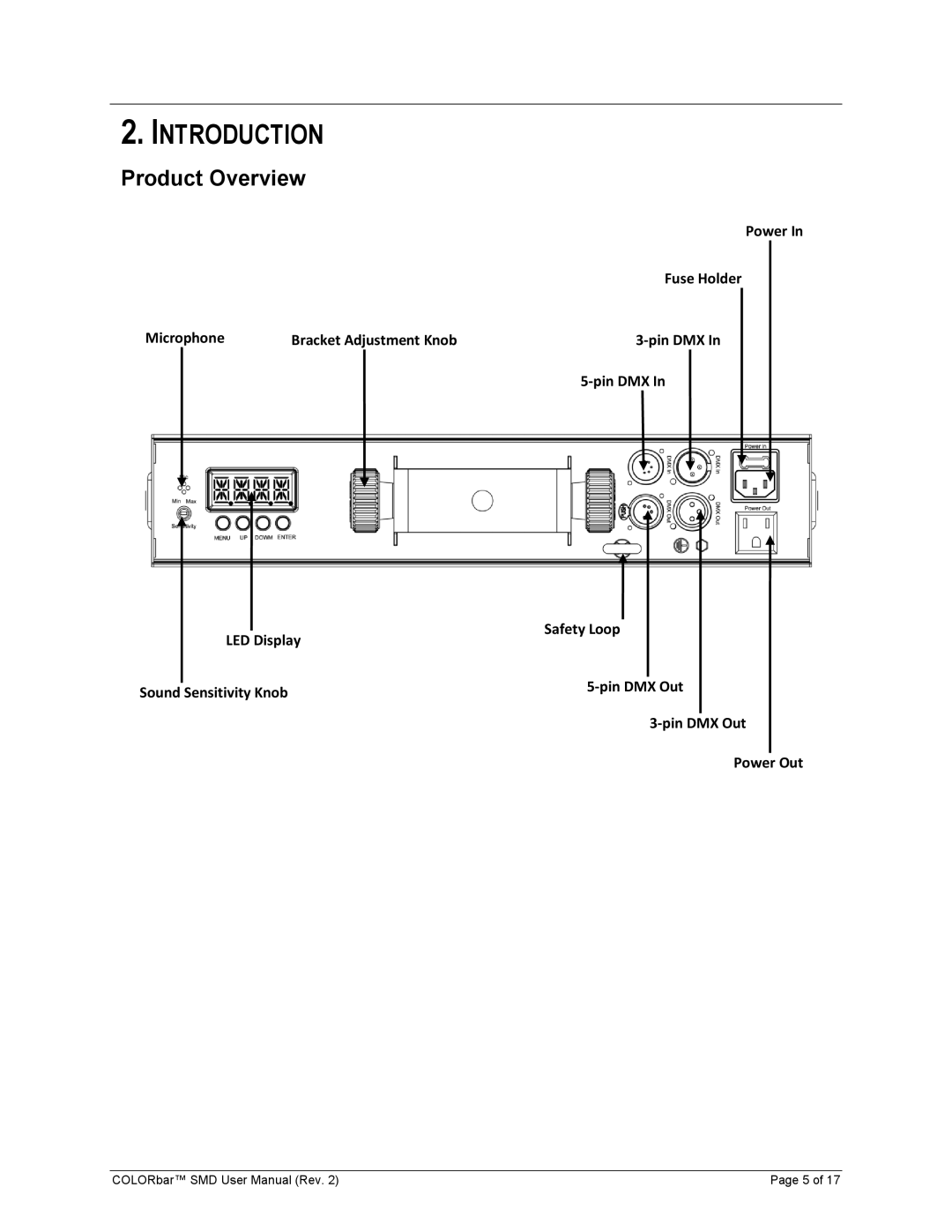 Chauvet Colorbar SMD user manual Introduction, Product Overview 