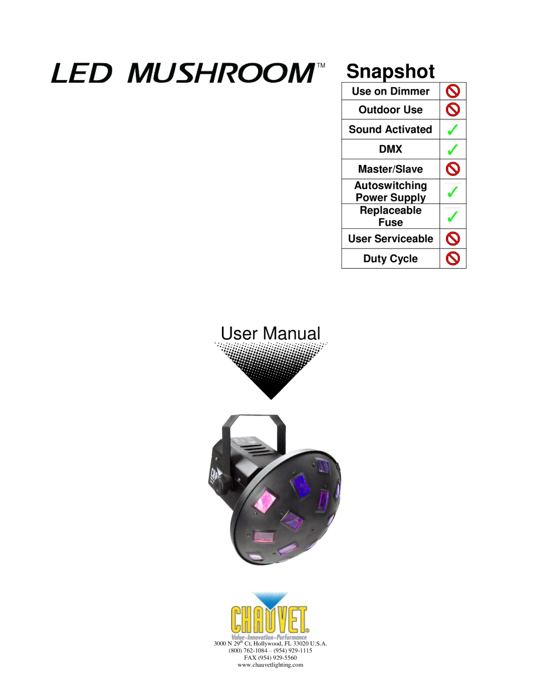 Chauvet Digital Camera user manual Snapshot 