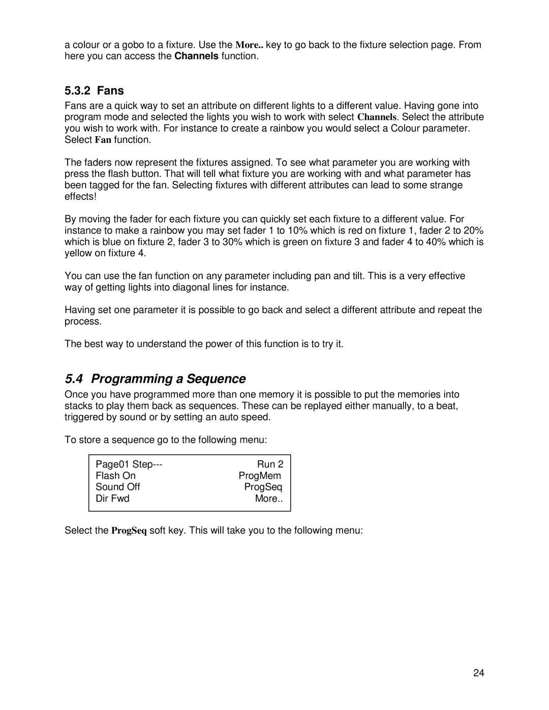 Chauvet DMX 60 user manual Fans 