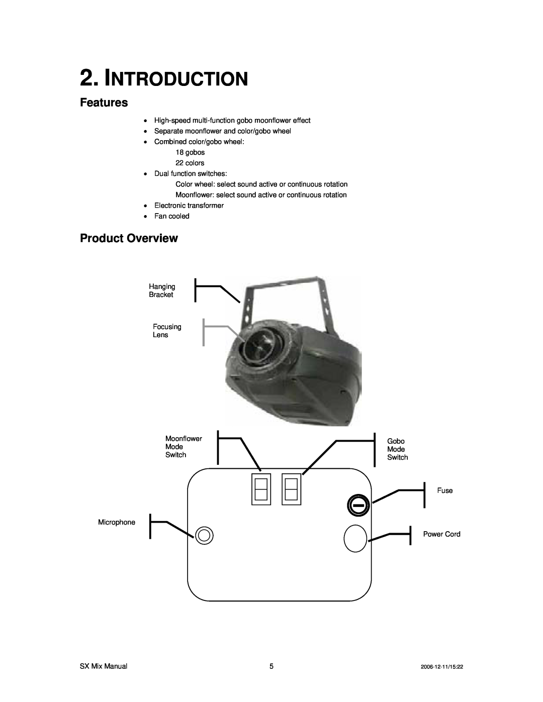 Chauvet DMX512 user manual Introduction, Features, Product Overview 