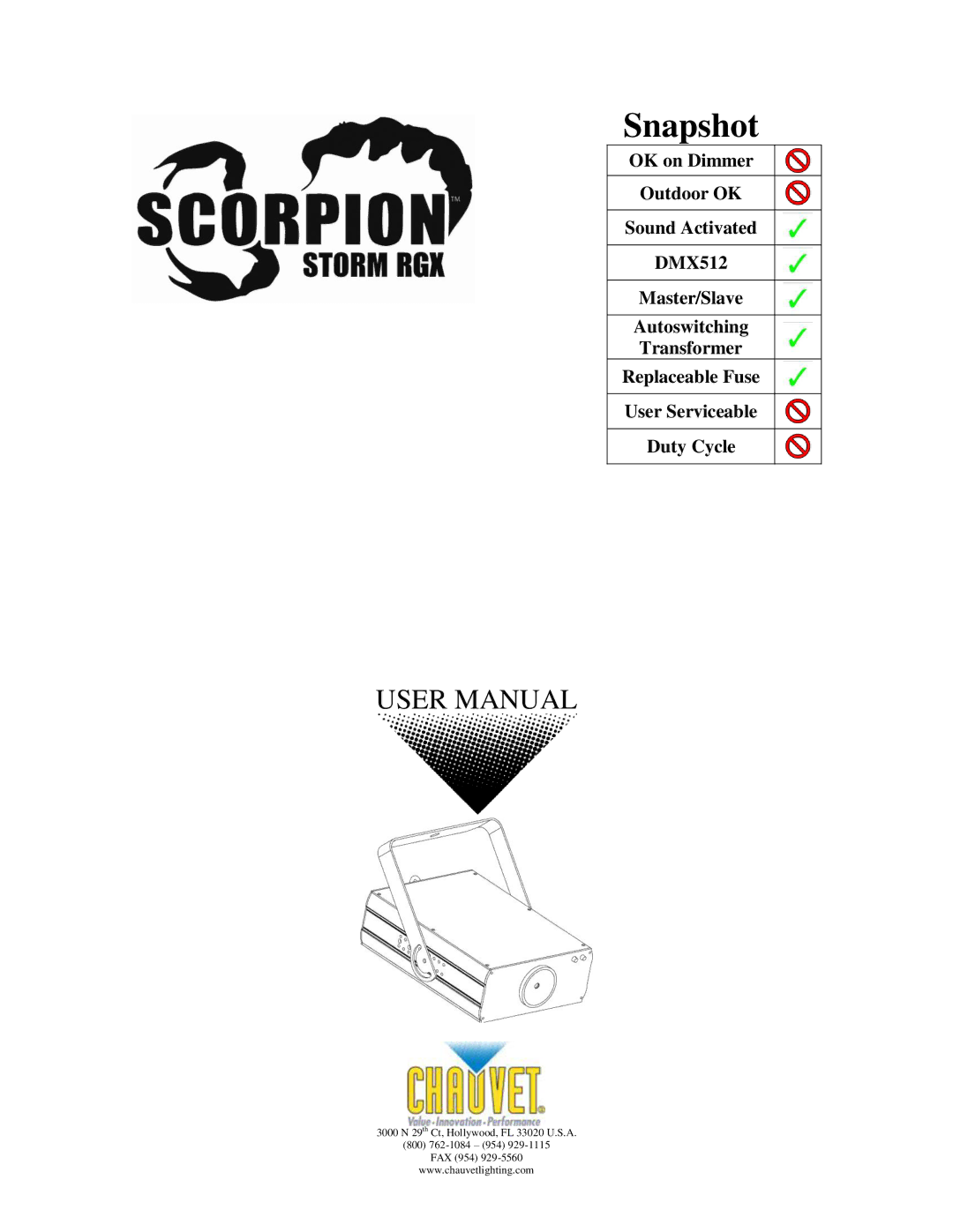 Chauvet DMX5F, DMX5M user manual Snapshot 