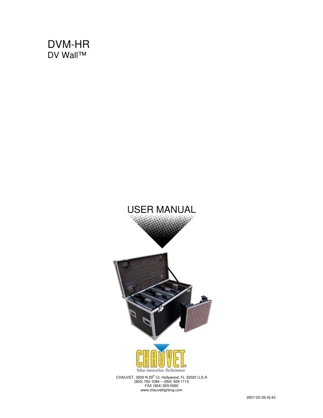 Chauvet DVM-HR user manual Dvm-Hr 