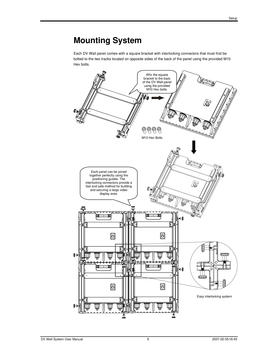 Chauvet DVM-HR user manual Mounting System, Setup 